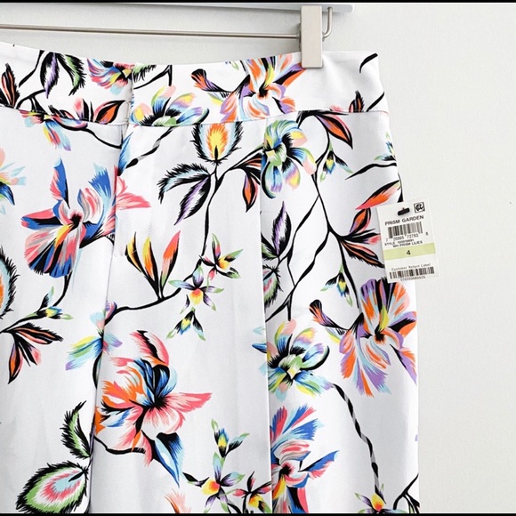 NWT BAR III White Floral Printed Wide Leg Pants - Picture 5 of 5